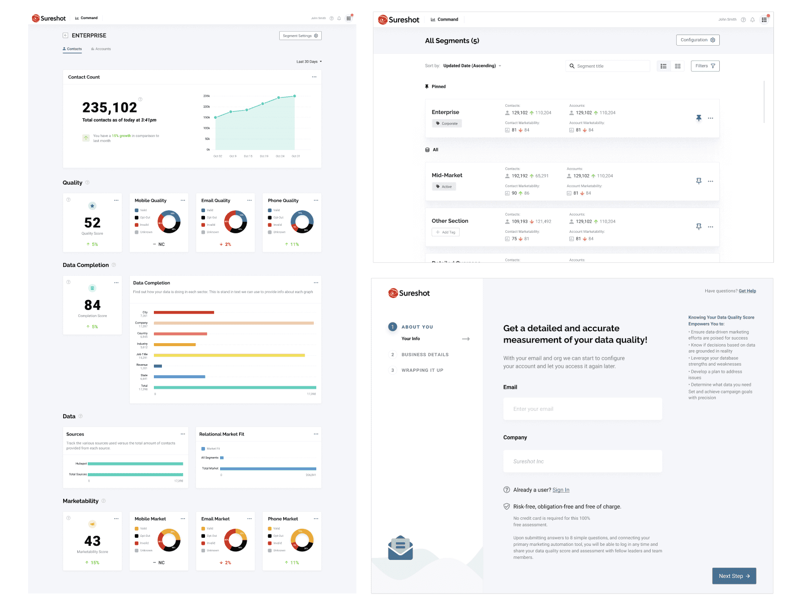 sureshot ui product command overview